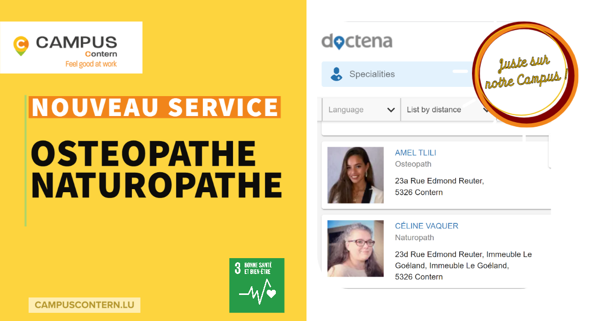 Read more about the article Consult an osteopath and a naturopath directly at the office? It’s possible at Campus Contern.
